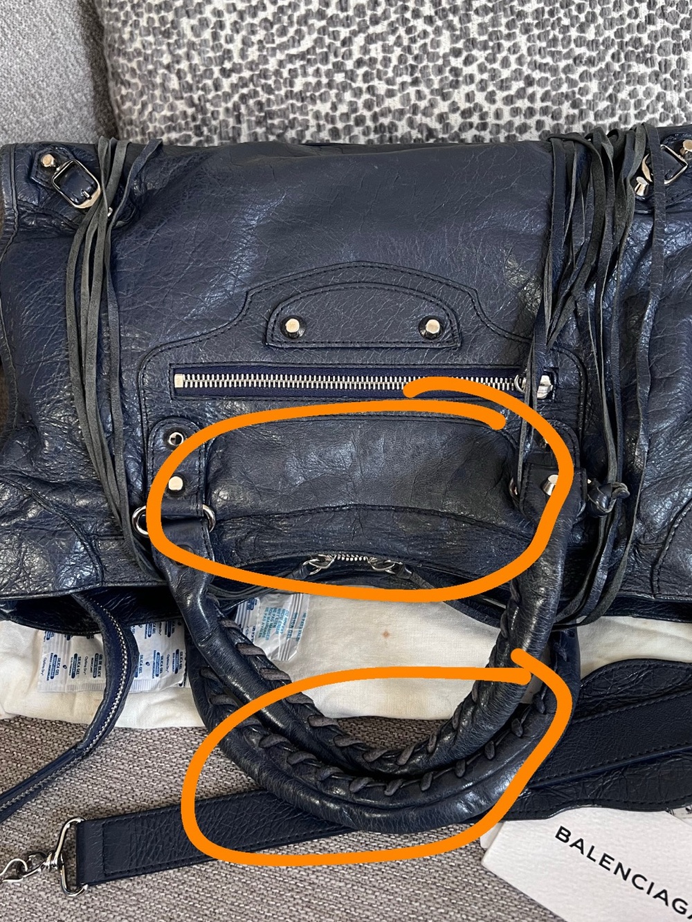 Balenciaga Authentic Vintage Le City Dark Blue Leather Bag - Picture 15 of 16